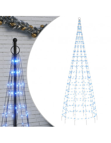 Illuminazione Albero di Natale su Pennone 550LED Blu 300cm