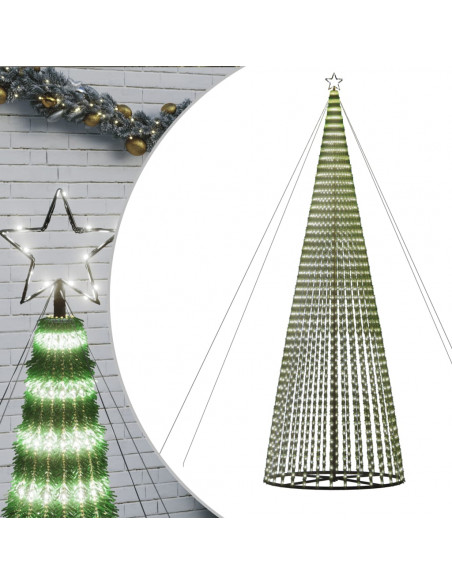 Illuminazione Albero Natale a Cono 1544LED Bianco Freddo 500cm