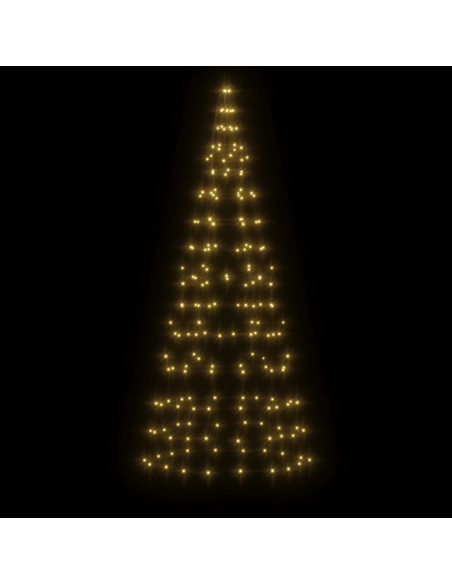 Luce Albero di Natale su Pennone 200LED Bianco Caldo 180cm