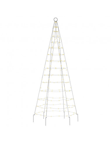 Luce Albero di Natale su Pennone 200LED Bianco Caldo 180cm