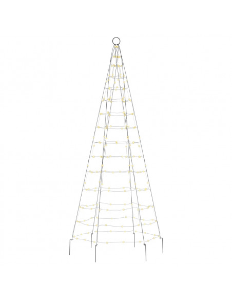 Luce Albero di Natale su Pennone 200LED Bianco Caldo 180cm