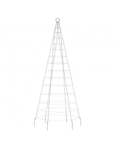 Luce Albero di Natale su Pennone 200LED Bianco Caldo 180cm