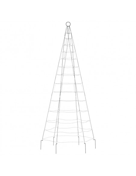 Luce Albero di Natale su Pennone 200LED Bianco Caldo 180cm