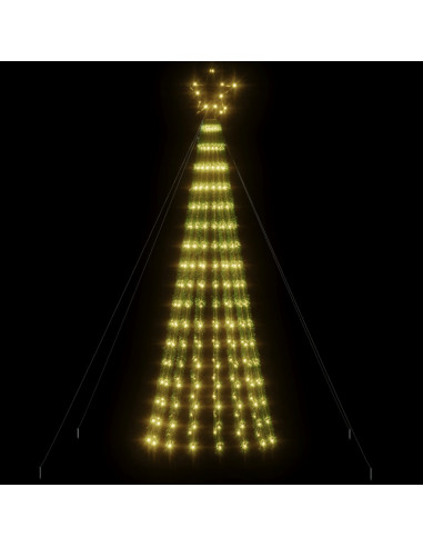 Illuminazione Albero di Natale a Cono 275LED Bianco Caldo 180cm