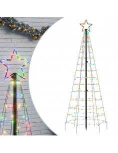 Albero di Natale a LED con Punte 220 LED Colorato 180 cm 2