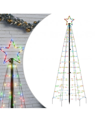 Albero di Natale a LED con Punte 220 LED Colorato 180 cm