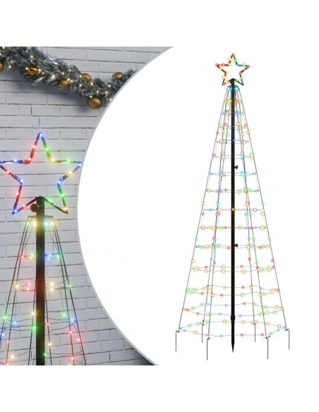 Albero di Natale a LED con Punte 220 LED Colorato 180 cm