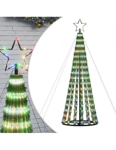 Illuminazione Albero di Natale a Cono 275LED Colorato 180cm