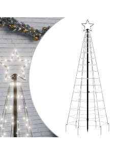 Luce Albero di Natale con Picchetti 220LED Bianco Freddo 180cm 2