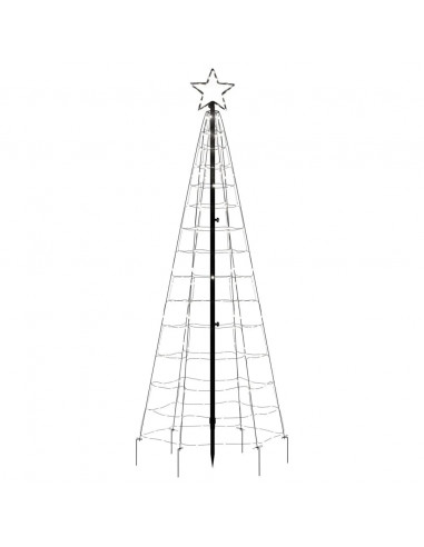 Luce Albero di Natale con Picchetti 220LED Bianco Freddo 180cm