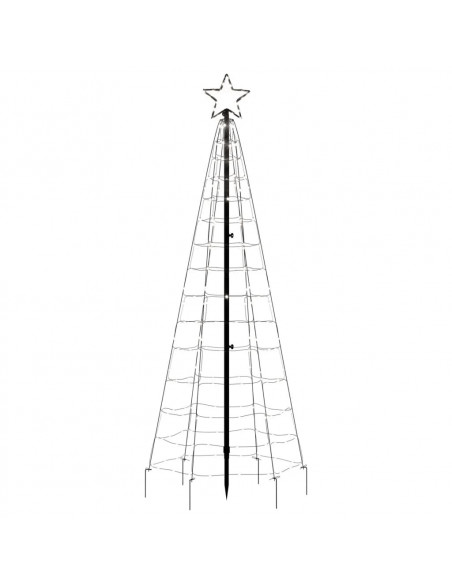 Luce Albero di Natale con Picchetti 220LED Bianco Freddo 180cm