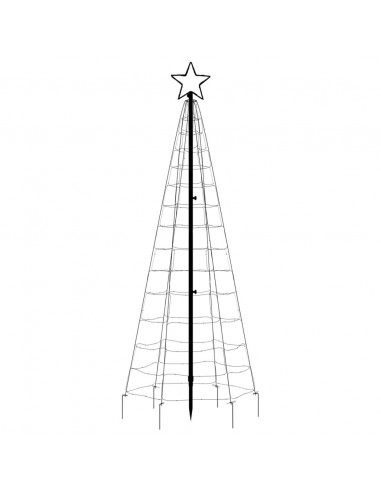 Luce Albero di Natale con Picchetti 220LED Bianco Freddo 180cm