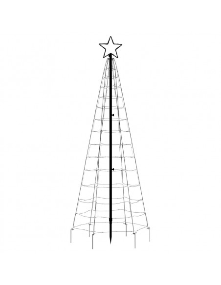 Luce Albero di Natale con Picchetti 220LED Bianco Freddo 180cm