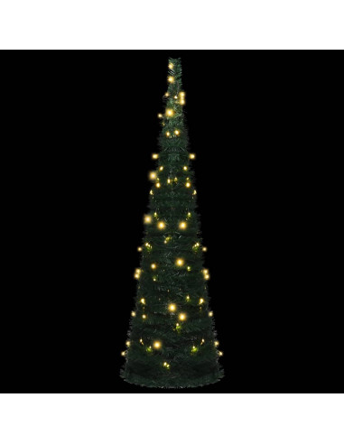 Albero di Natale Artificiale Apribile Preilluminato Verde 150cm