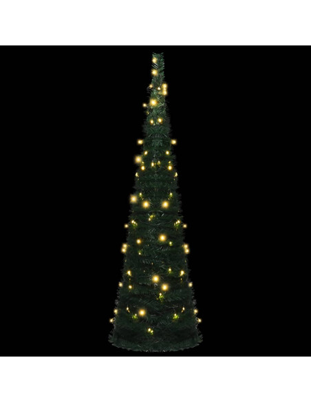 Albero di Natale Artificiale Apribile Preilluminato Verde 150cm