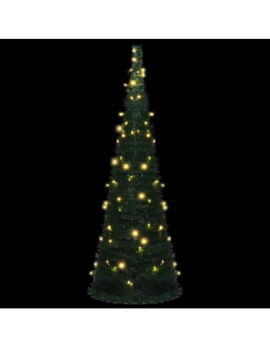 Albero di Natale Artificiale Apribile Preilluminato Verde 180cm