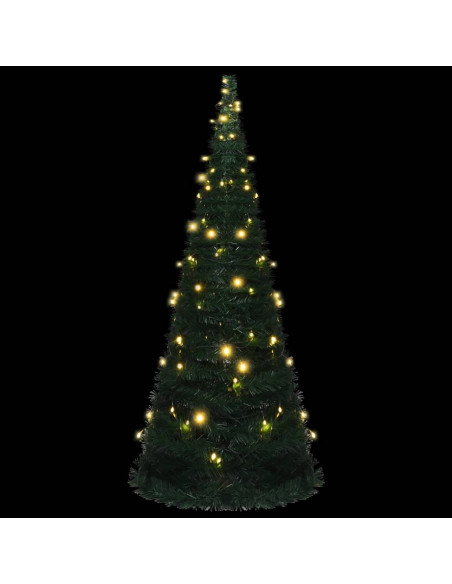 Albero di Natale Artificiale Apribile Preilluminato Verde 210cm