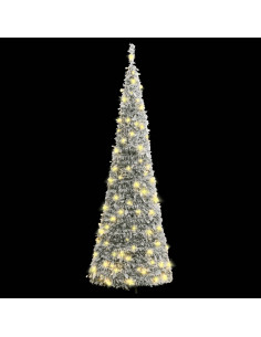 Albero di Natale Artificiale Pop-up Neve Fioccata 200 LED 210cm 2