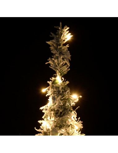 Albero di Natale Artificiale Pop-up Neve Fioccata 200 LED 210cm