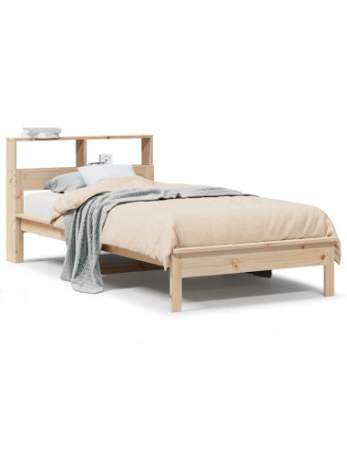 Giroletto con Libreria senza Materasso 75x190 cm in Legno Pino