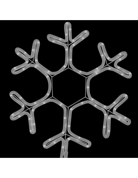 Figura Natalizia Fiocco di Neve LED 3 pz Bianco Caldo 38x37 cm