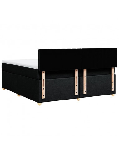 Giroletto a Molle con Materasso Nero 180x200 cm in Tessuto