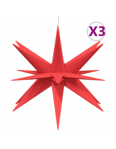 Luci di Natale con LED 3 pz Pieghevoli Rosse 43 cm 2