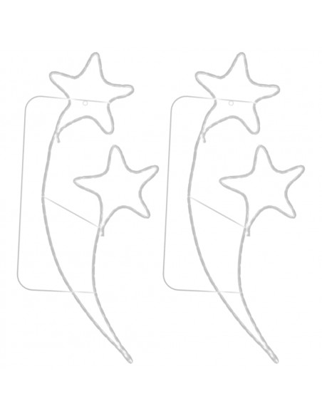 Stringhe Luci a Forma di Stella 2pz Bianco Caldo 125,5x53x4,5cm