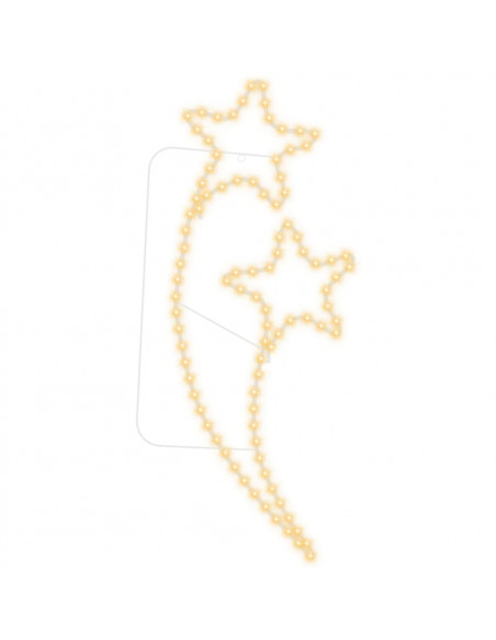 Stringhe Luci a Forma di Stella 2pz Bianco Caldo 125,5x53x4,5cm