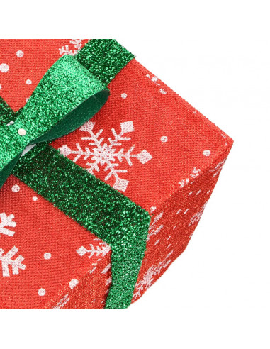 Pacchi di Natale Illuminati 3 pz 64 LED Bianco Caldo