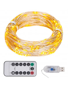 Stringa LED con 300 Luci LED Bianco Caldo 30 m PVC 2