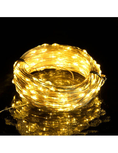 Micro Luci Fatate Sferiche 40m 400 LED Bianco Caldo 8 Funzioni