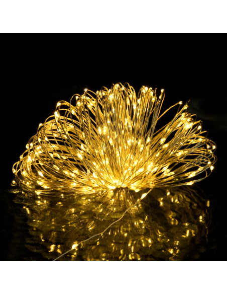 Micro Luci Fatate Sferiche 40m 400 LED Bianco Caldo 8 Funzioni