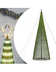 Illuminazione Albero Natale a Cono 1544LED Bianco Caldo 500cm 2