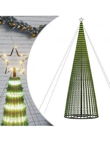 Illuminazione Albero Natale a Cono 1544LED Bianco Caldo 500cm