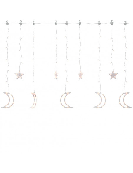 Luci Fatate Stella e Luna con Telecomando 345 LED Bianco Caldo
