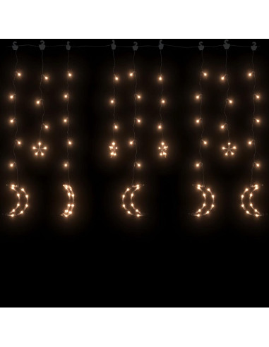 Luci Fatate Stella e Luna con Telecomando 345 LED Bianco Caldo