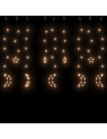 Luci Fatate Stella e Luna con Telecomando 345 LED Bianco Caldo