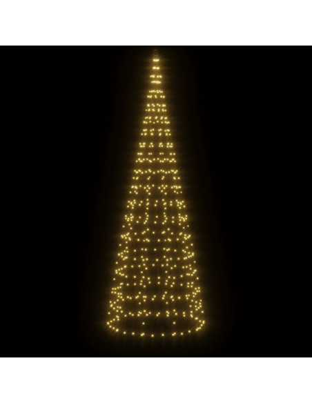Luce Albero di Natale su Pennone 550LED Bianco Caldo 300cm