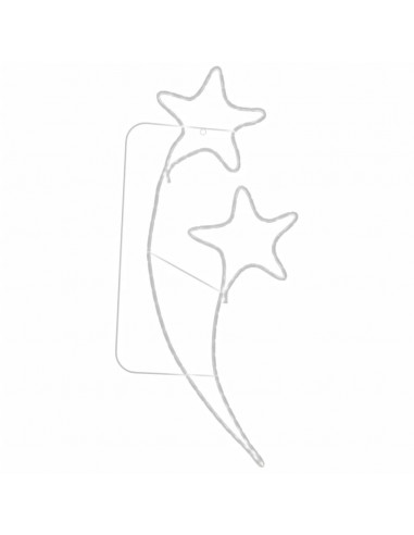 Stringhe Luci a Forma di Stella 4pz Bianco Caldo 125,5x53x4,5cm