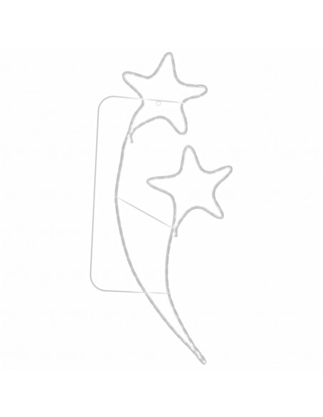 Stringhe Luci a Forma di Stella 4pz Bianco Caldo 125,5x53x4,5cm