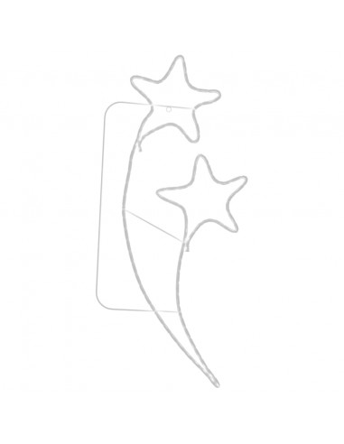 Stringhe Luci Forma di Stella 16pz Bianco Caldo 125,5x53x4,5cm