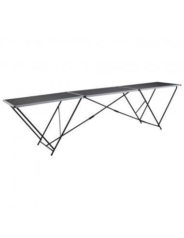 Tavolo Pieghevole per Carta da Parati MDF Alluminio 300x60x78cm