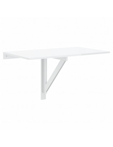 Tavolino Muro Pieghevole Bianco Lucido 100x60x56 cm Multistrato