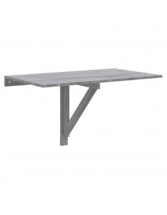 Tavolino Muro Pieghevole Grigio Sonoma 100x60x56 cm Multistrato 2