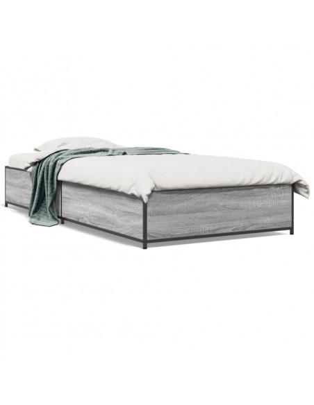 Giroletto Grigio Sonoma 100x200 cm Legno Multistrato e Metallo