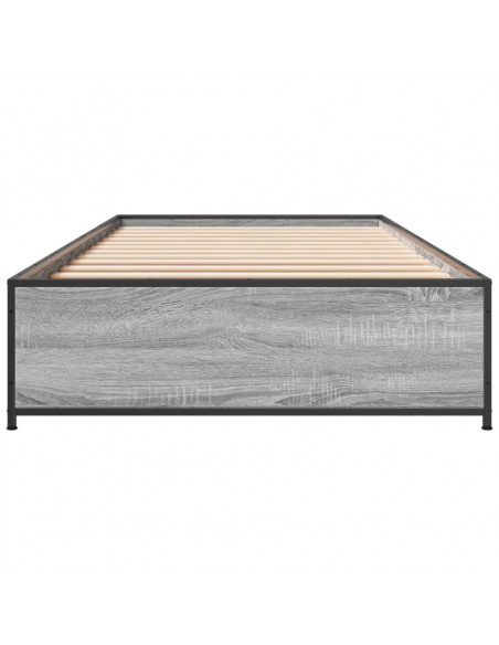 Giroletto Grigio Sonoma 100x200 cm Legno Multistrato e Metallo