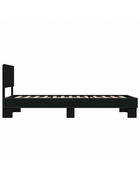 Giroletto Nero 90x200 cm in Legno Multistrato e Metallo