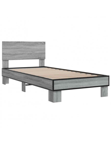 Giroletto Grigio Sonoma 100x200 cm Legno Multistrato e Metallo
