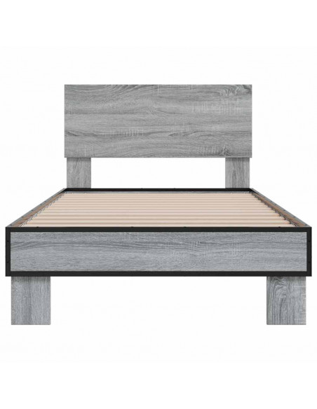 Giroletto Grigio Sonoma 100x200 cm Legno Multistrato e Metallo